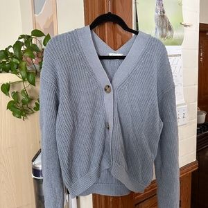 H&M light blue chunky knit cardigan